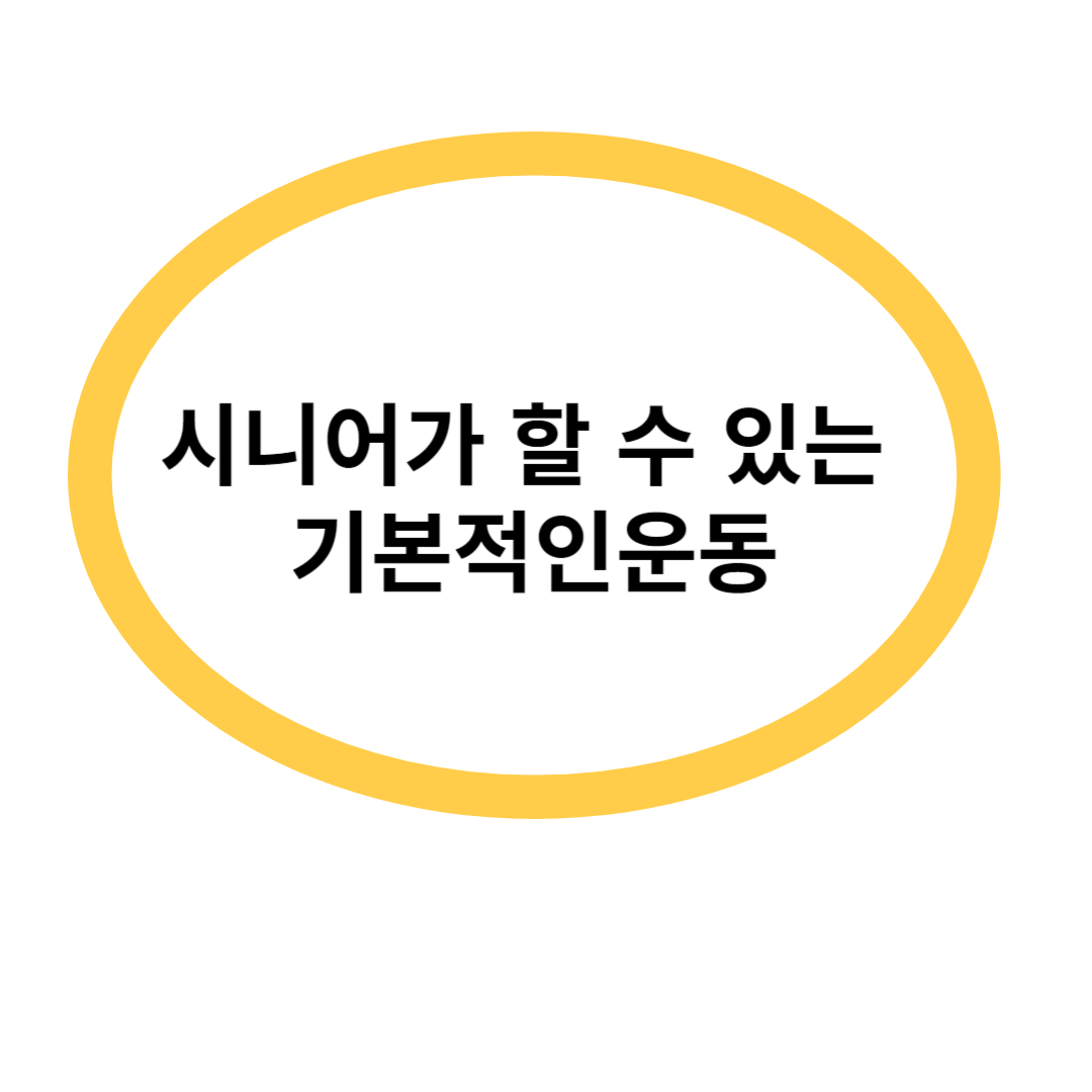 시니어가 할 수 있는 기본적인운동